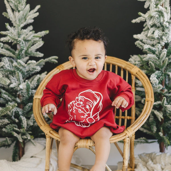 vintage-santa-graphic-sweatshirt-romper-red Sophia's Style-1